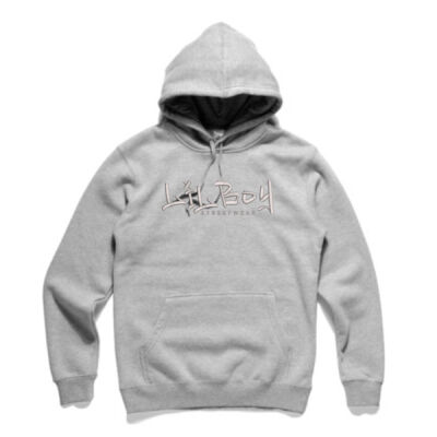 Embroidered Hoodie - Grey Marle Thumbnail