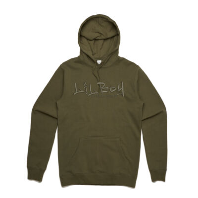 Embroidered Hoodie - Army Green Thumbnail