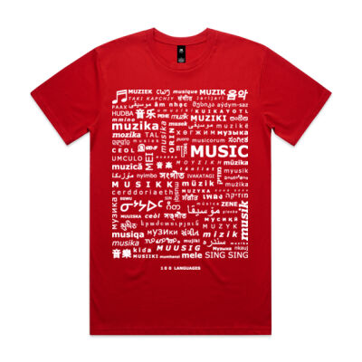 MENS - 100 Languages - Music - 30cm x 40cm - Mens Staple Tee 2 Thumbnail