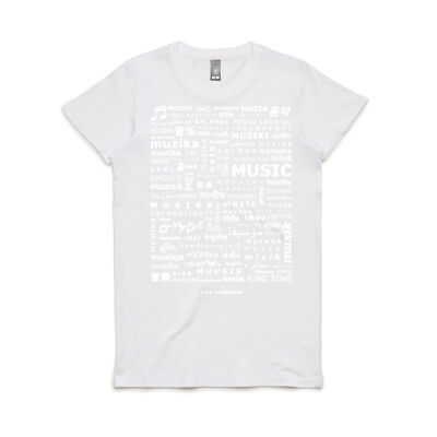 WOMEN - 100 Languages - Music - 27cm x 36cm - Maple Tee - Women's Maple Tee Thumbnail